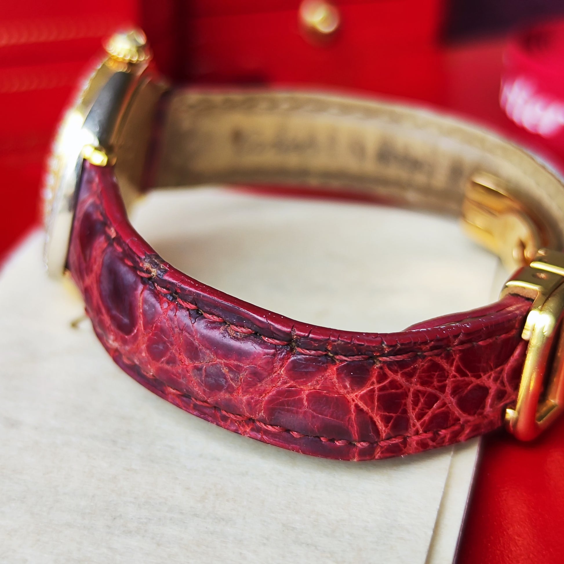 【金無垢】Cartier カルティエ トリニティ純正ダイヤモンド 18金無垢 クォーツ腕時計