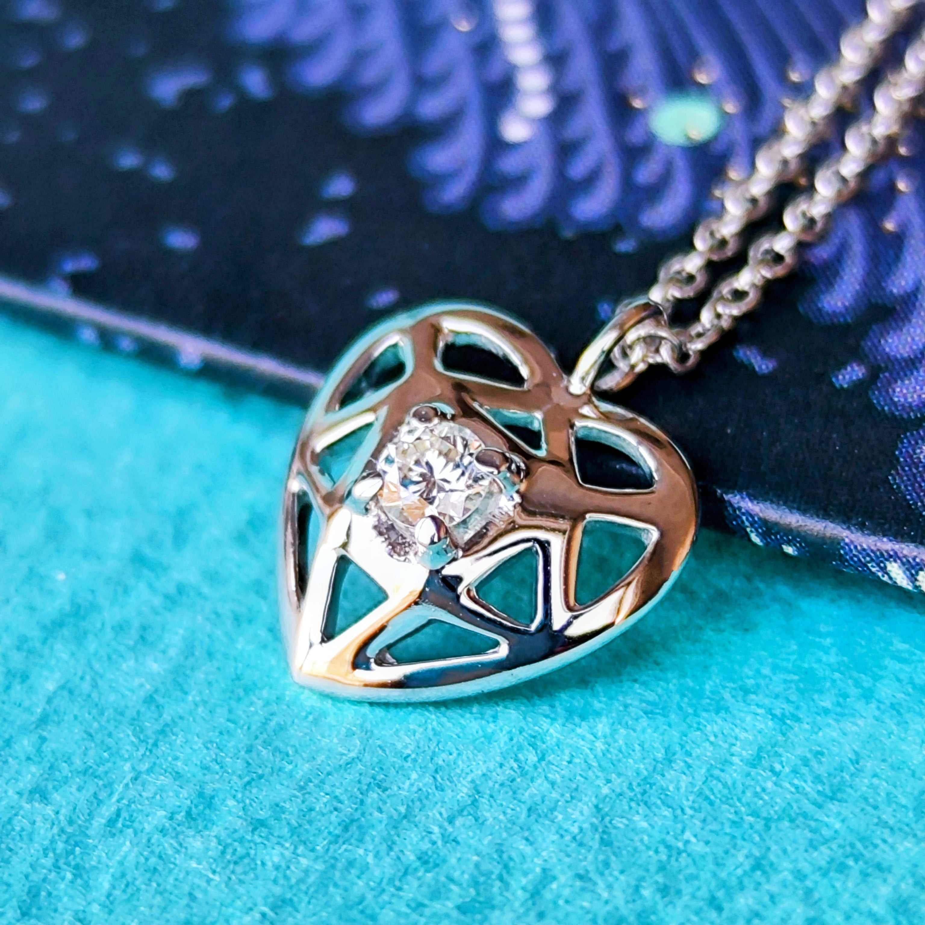 TIFFANY &Co ティファニー ハートモチーフ 透かし ダイヤモンド ネックレス 18金WG