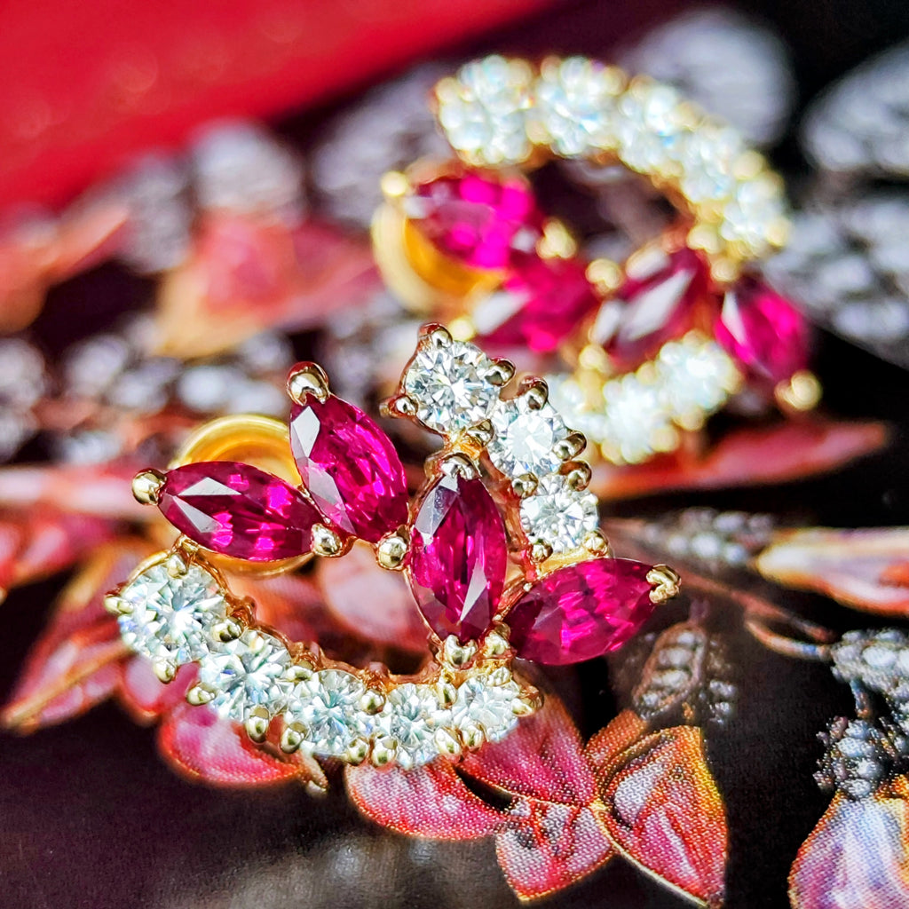 MIKIMOTO ミキモト 天然ルビー 天然ダイヤモンド イヤリング