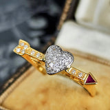 天然ルビー 天然ダイヤモンド 18金リング