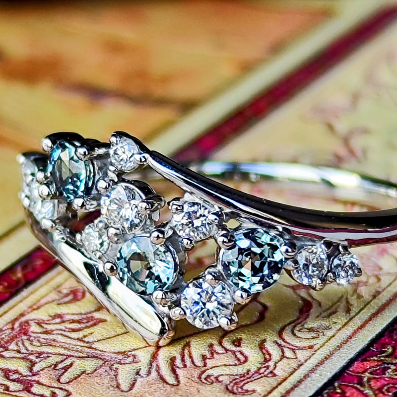 天然アレキサンドライト 天然ダイヤモンド リング