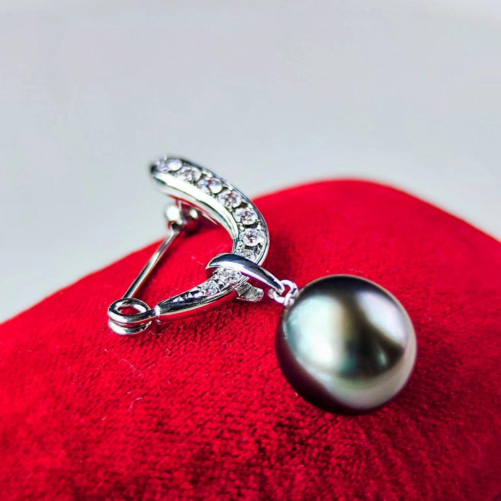 MIKIMOTO ミキモト 黒蝶真珠 ダイヤモンド ブローチ兼ペンダントトップ