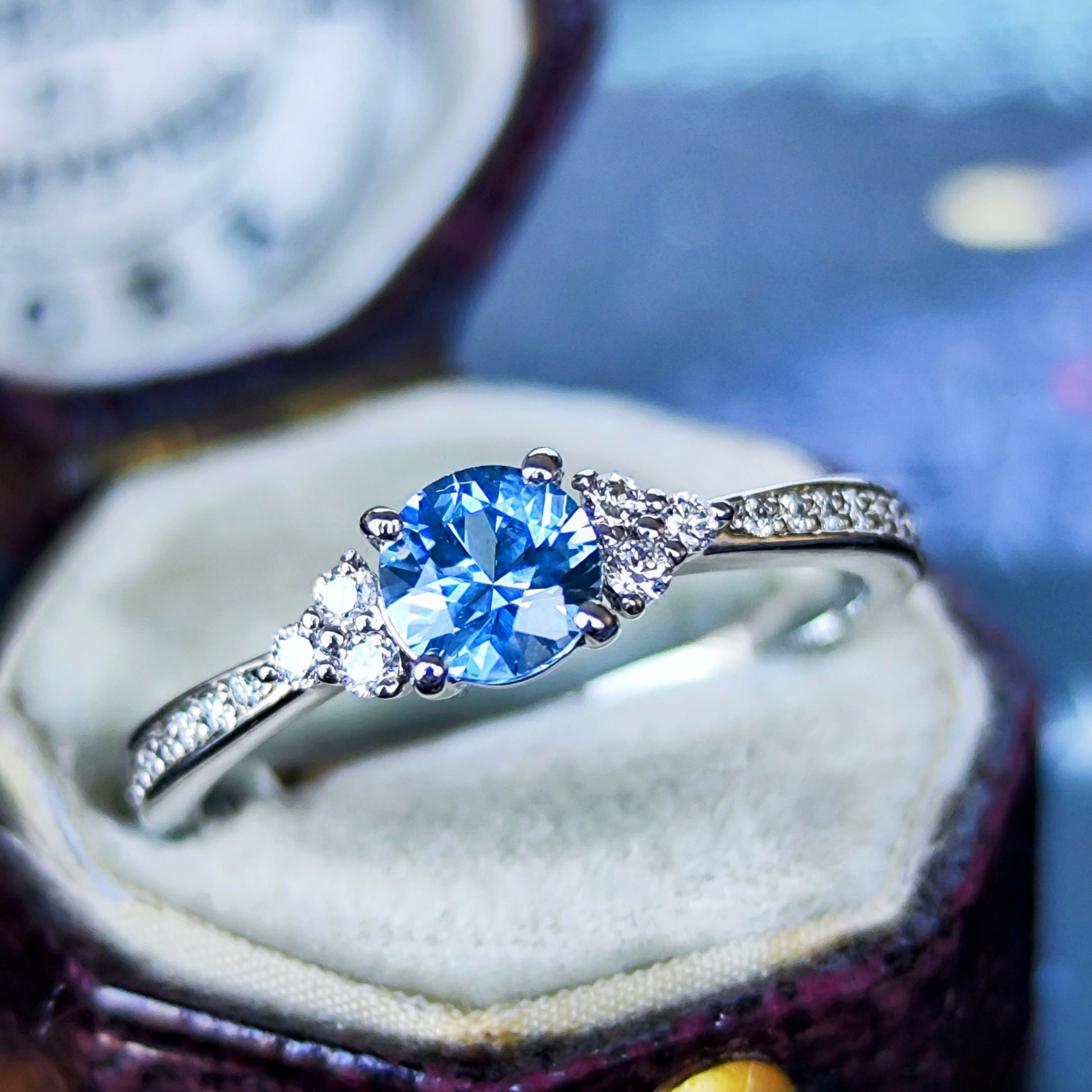 【お値下げ】カンチャナブリ産 天然サファイア 天然ダイヤモンド リング