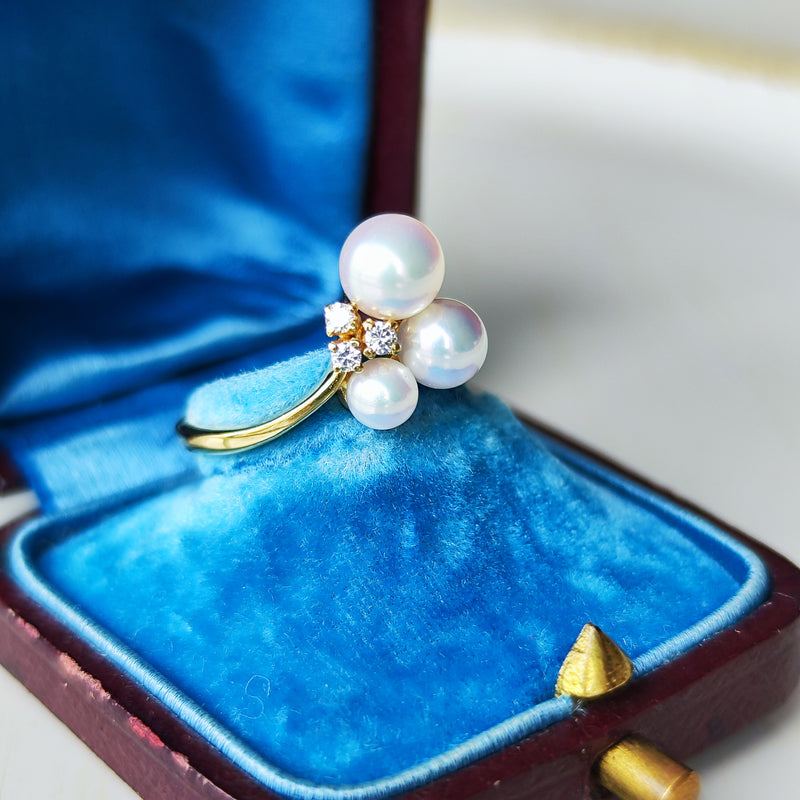 R075 MIKIMOTO　ミキモト　大珠極上良質天然アコヤ本真珠リング MIKIMOTO ミキモト あこや真珠 天然ダイヤモンド リング – Mico