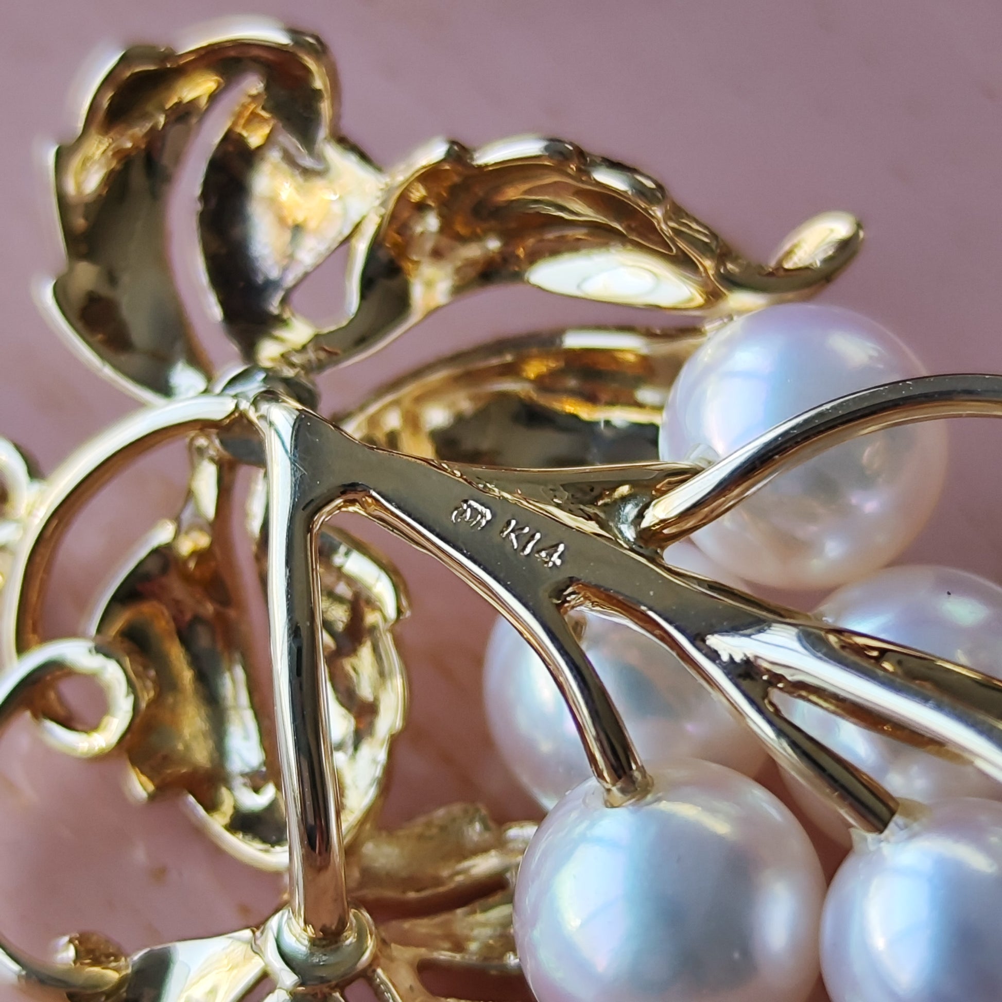 MIKIMOTO ミキモト あこや真珠 葡萄のモチーフ ペンダントトップ ヴィンテージ
