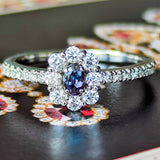 天然アレキサンドライト 天然ダイヤモンド リング