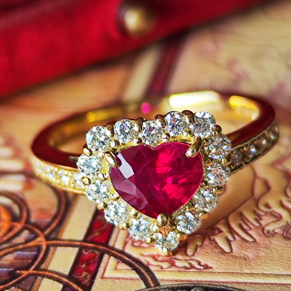 【ビルマ産ルビー】天然ルビー 1.09ct 天然ダイヤモンド リング