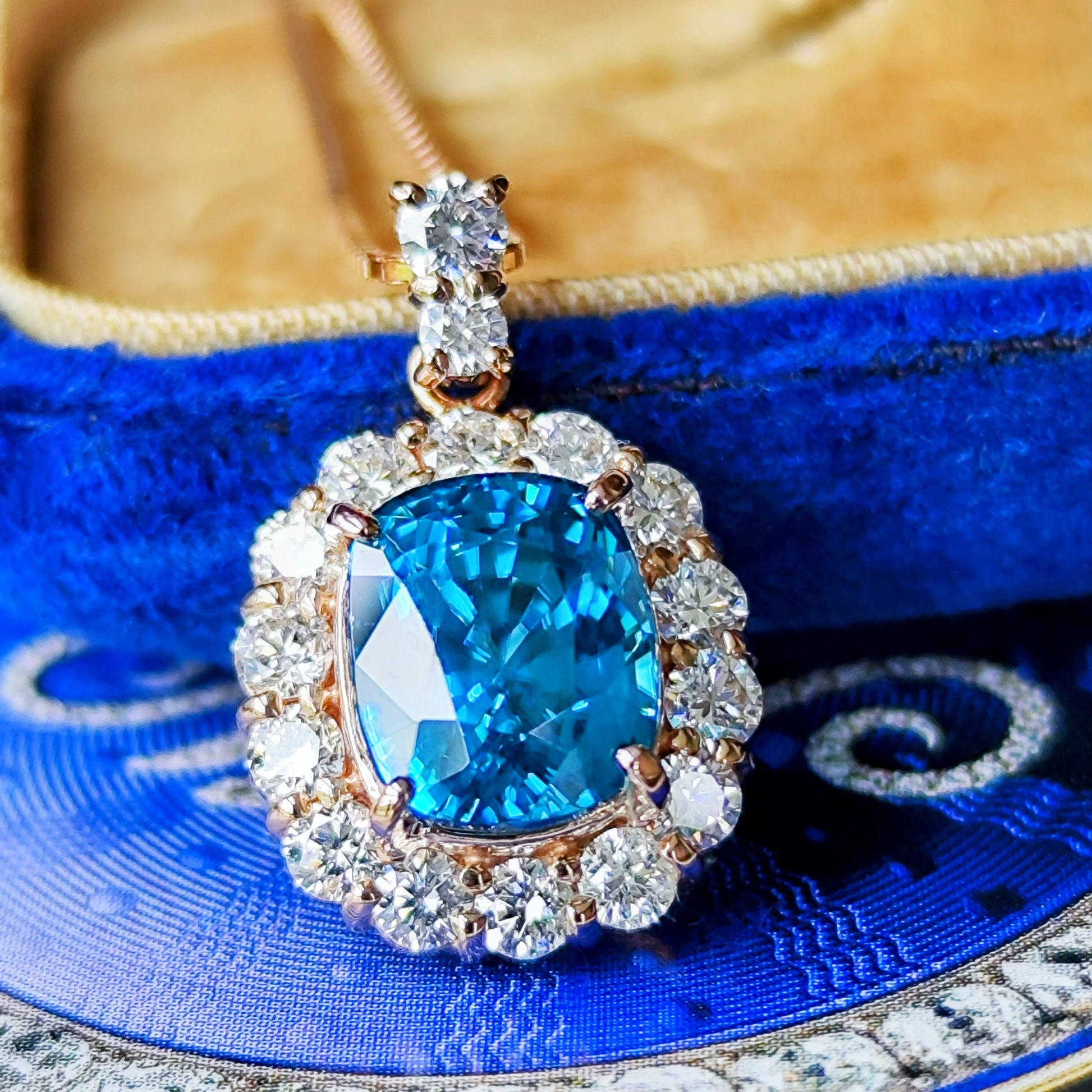 【大粒 4.78ct】天然ジルコン 天然ダイヤモンド ネックレス 18金PG