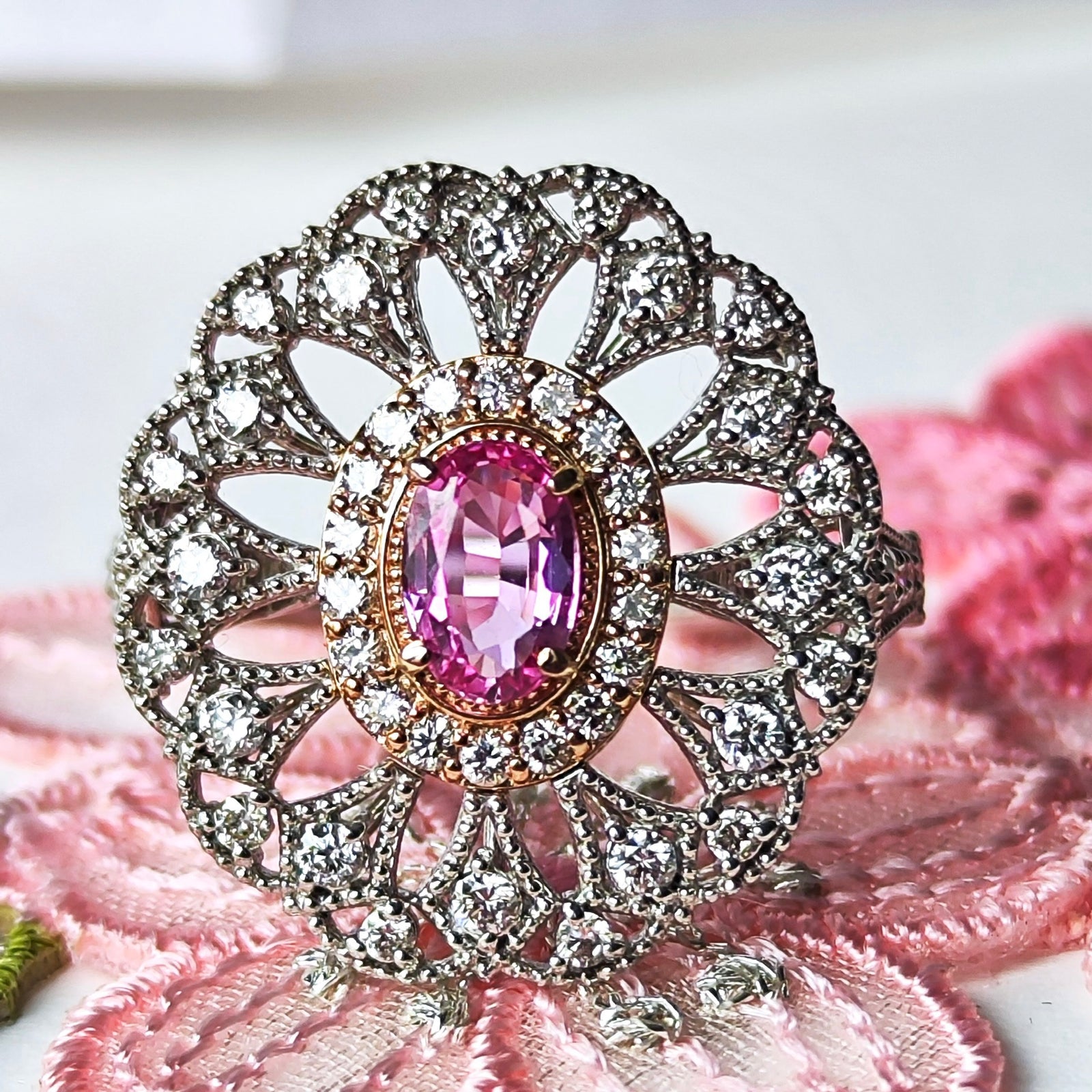 再出品】天然パパラチアサファイア 天然ダイヤモンド リング – Mico宝飾店