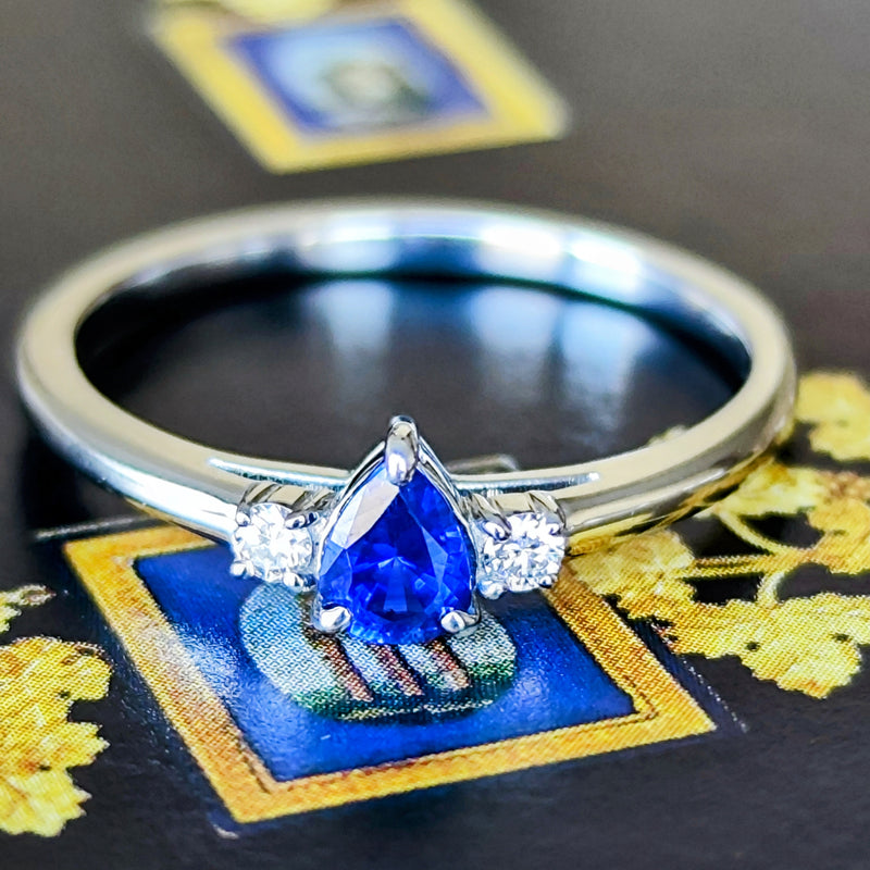 【ロイヤルブルー】天然サファイア 天然ダイヤモンド リング