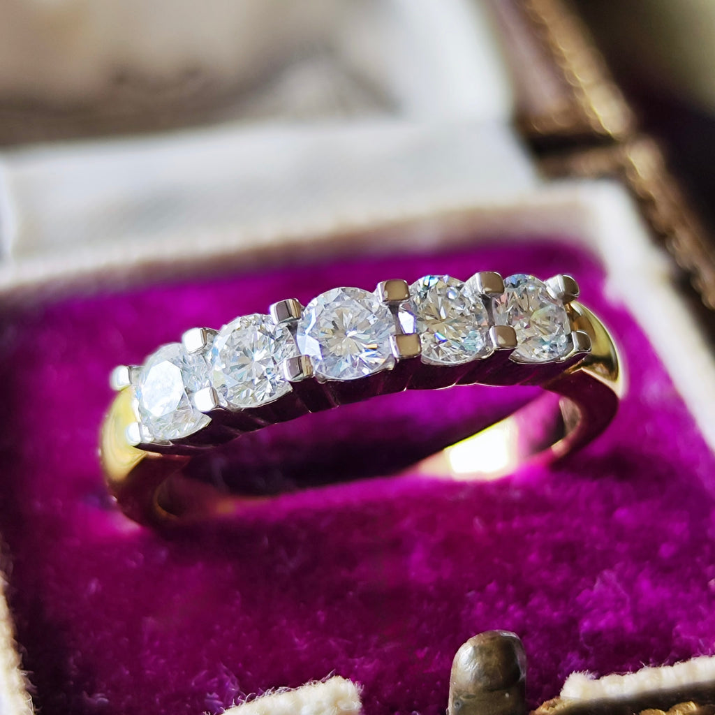 天然ダイヤモンド 1.0ct 一文字リング