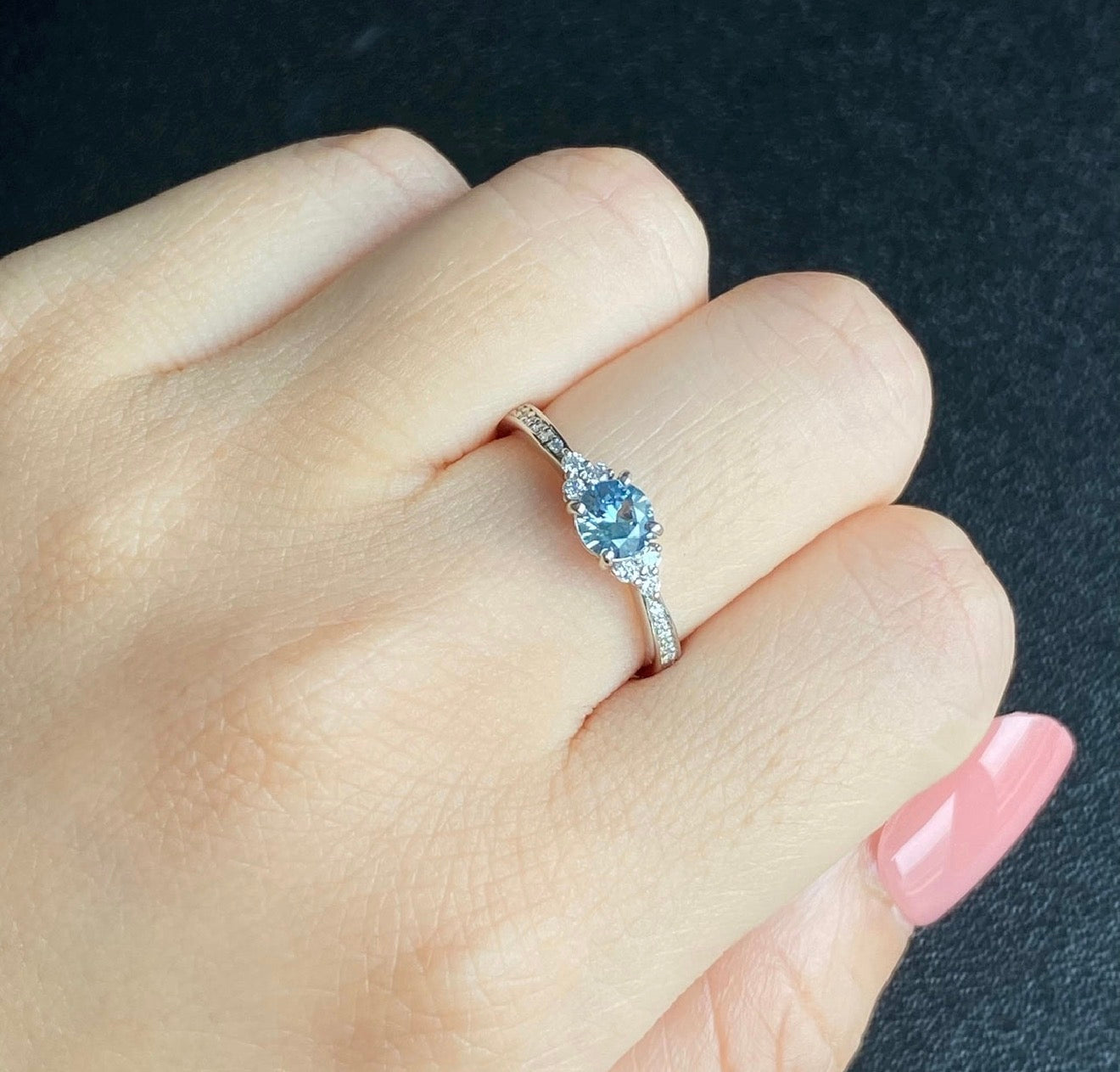 【お値下げ】カンチャナブリ産 天然サファイア 天然ダイヤモンド リング