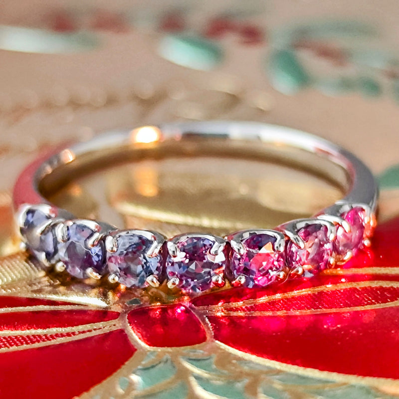 【アトリエオープン記念】天然アレキサンドライト 0.72ct 一文字リング