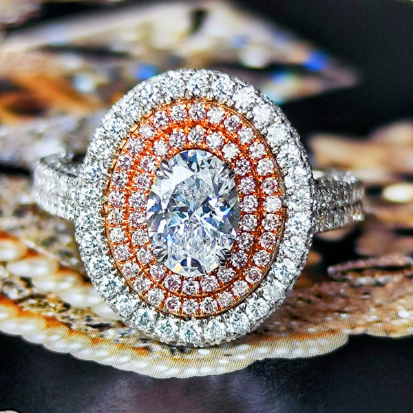 【大粒 Dカラー 1.00ct】天然ダイヤモンド 天然ピンクダイヤモンド リング