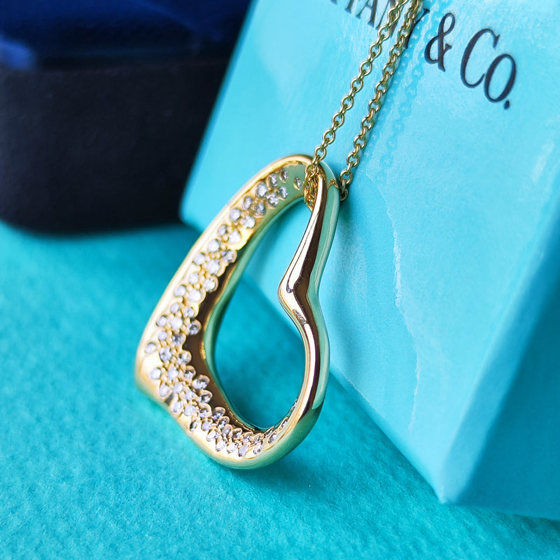 TIFFANY &Co ティファニー オープンハート ダイヤモンド ネックレス