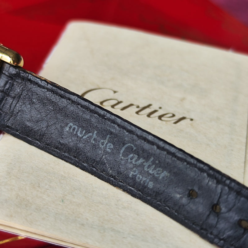 【OH済み】Cartier カルティエ マストタンク ブラックローマンオニキス 手巻き腕時計