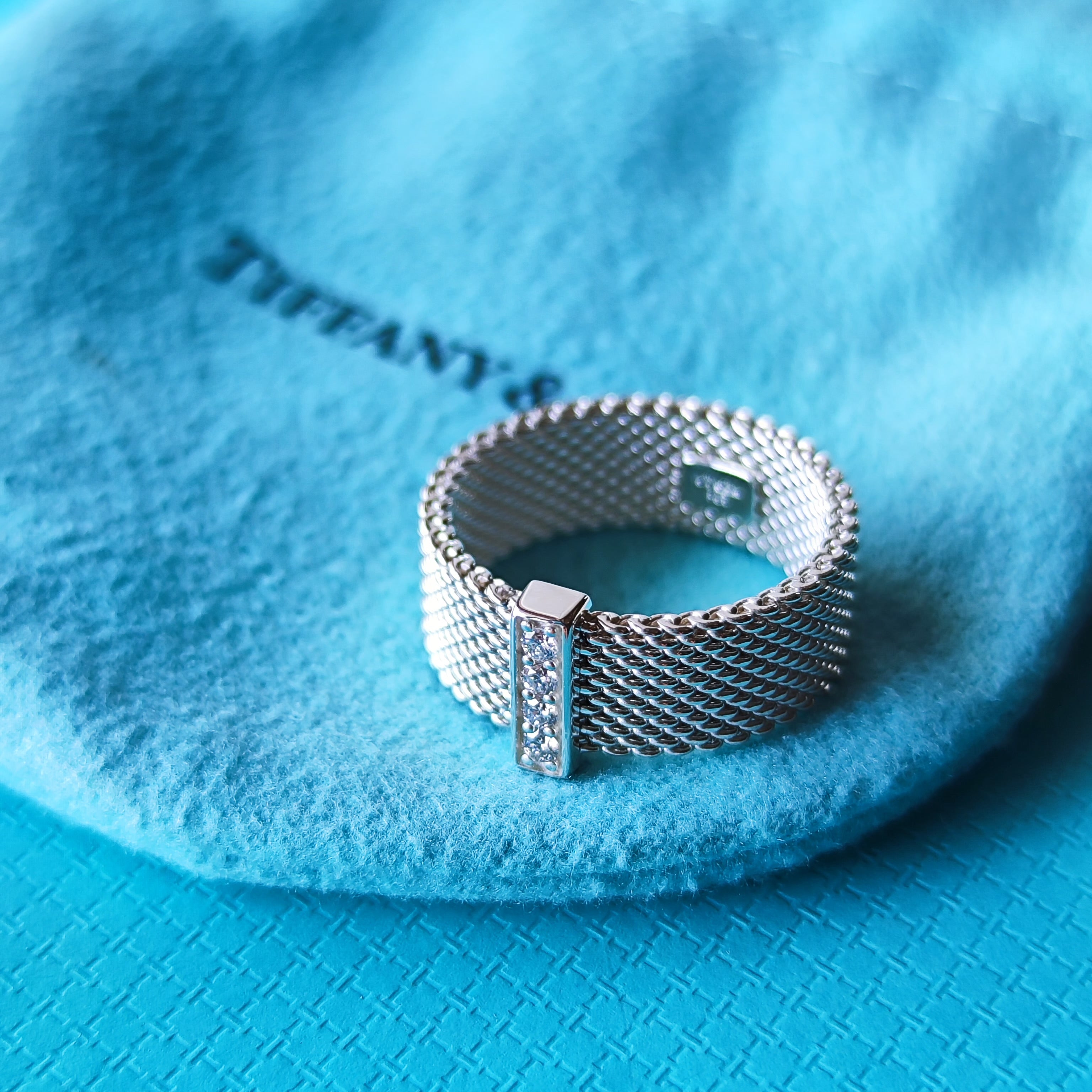 ティファニーサマセット ダイヤ リング シルバー925 ダイアモンド4PD TIFFANY & CO. ティファニー サマセットリング SV 10号 ダイヤモンド