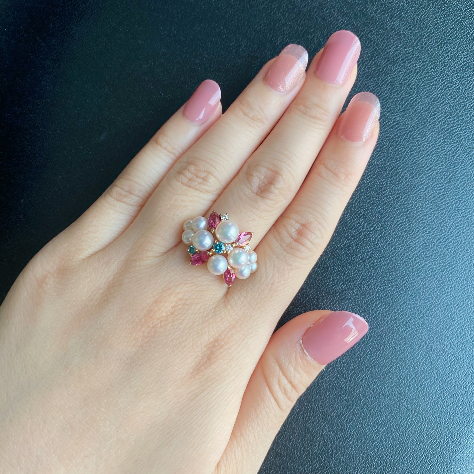【12月スーパーSALE 15%OFF】 TASAKI 天然ダイヤモンド ピンクトルマリン あこや 田崎真珠 指輪