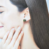 【シュガーローフ】天然エメラルド 天然ダイヤモンド ピアス