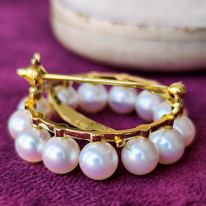 MIKIMOTO ミキモト あこや真珠 サークルモチーフ ブローチ