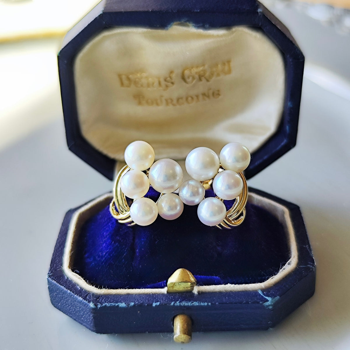 【オールドミキモト 】MIKIMOTO ミキモト あこや真珠 14金YG イヤリング