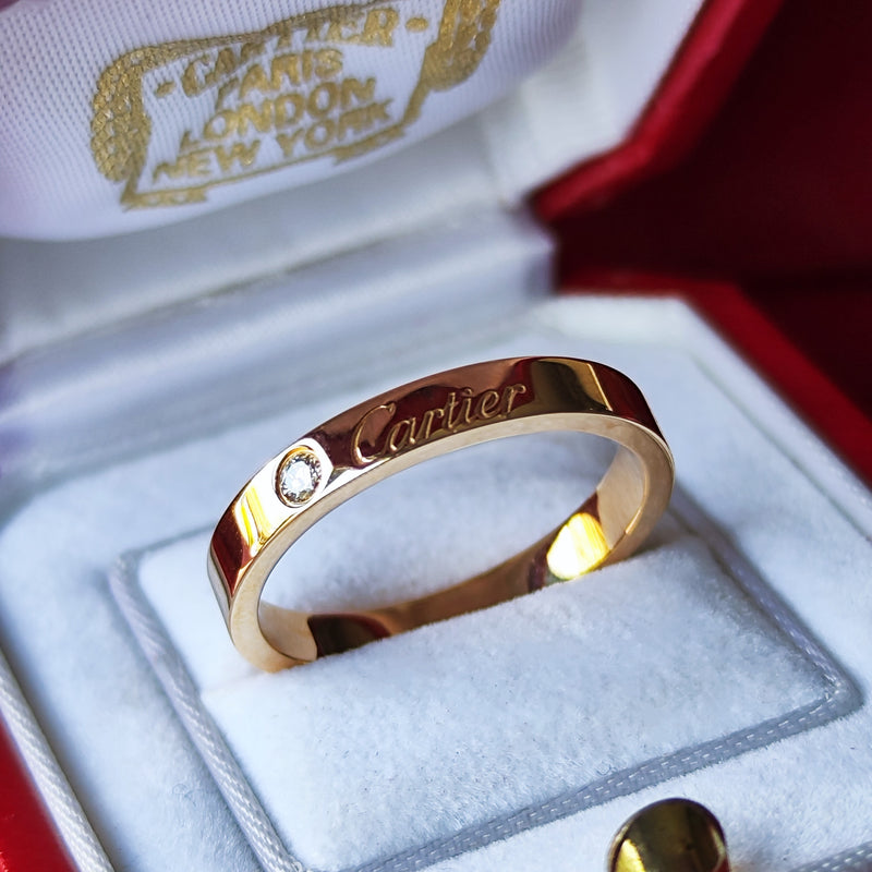 Cartier カルティエ Cドゥ ダイヤモンドリング 18金PG 15号