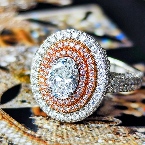 【大粒 Dカラー 1.00ct】天然ダイヤモンド 天然ピンクダイヤモンド リング