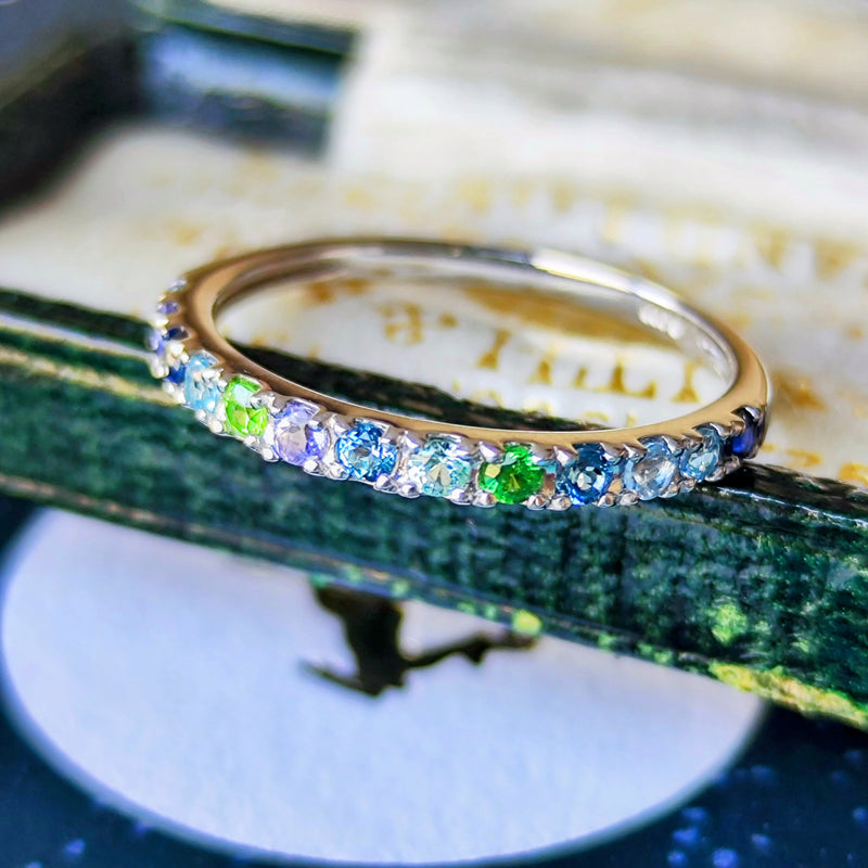 【マルチカラーリング】天然石 プラチナリング