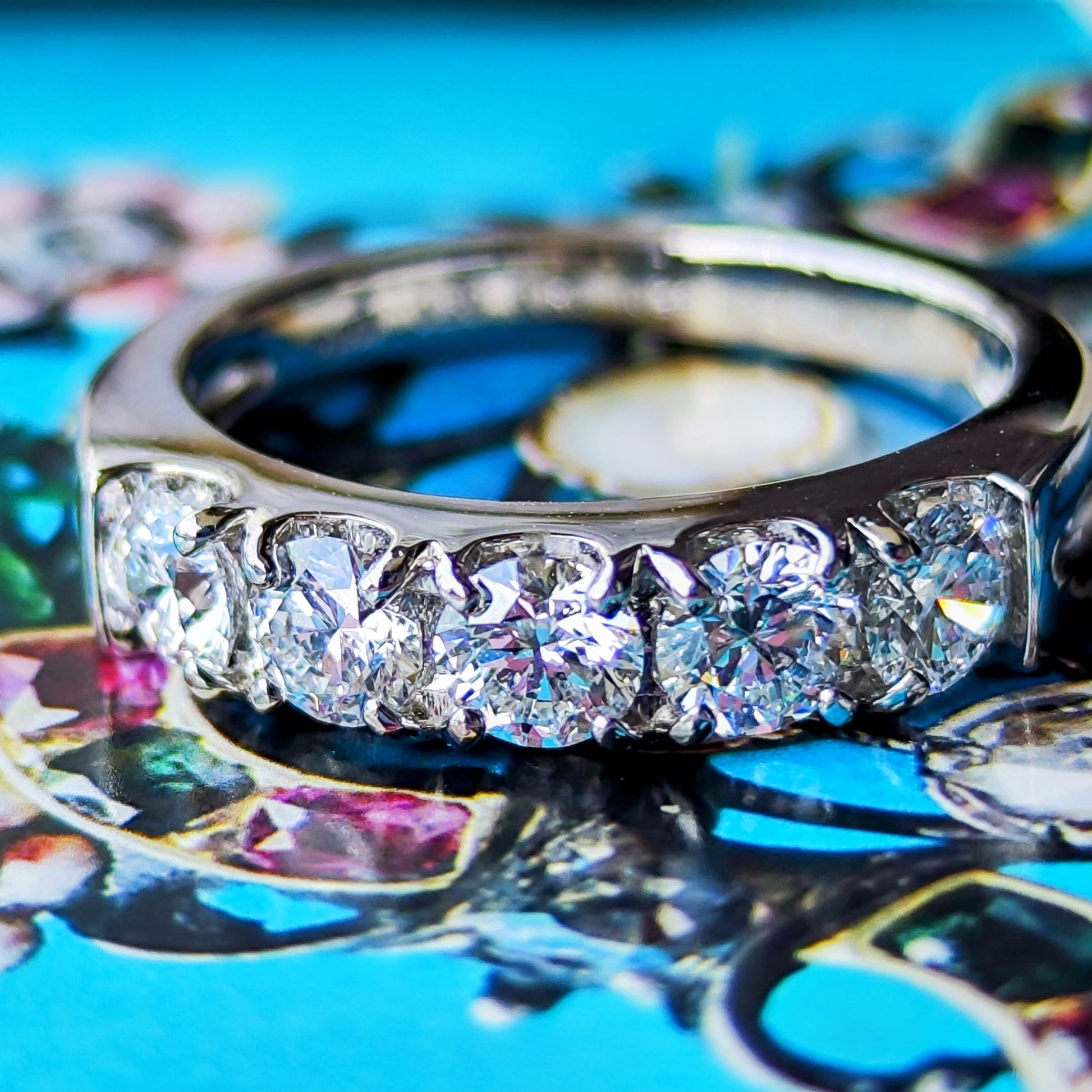【極上なハフエタ】天然ダイヤモンド 1.03ct D-IF-3E ハーフエタニティリング プラチナ