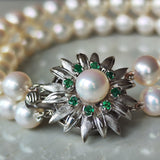 MIKIMOTO ミキモト あこや真珠 天然エメラルド ブレスレット