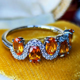 天然スペサルティンガーネット 天然ダイヤモンド プラチナリング