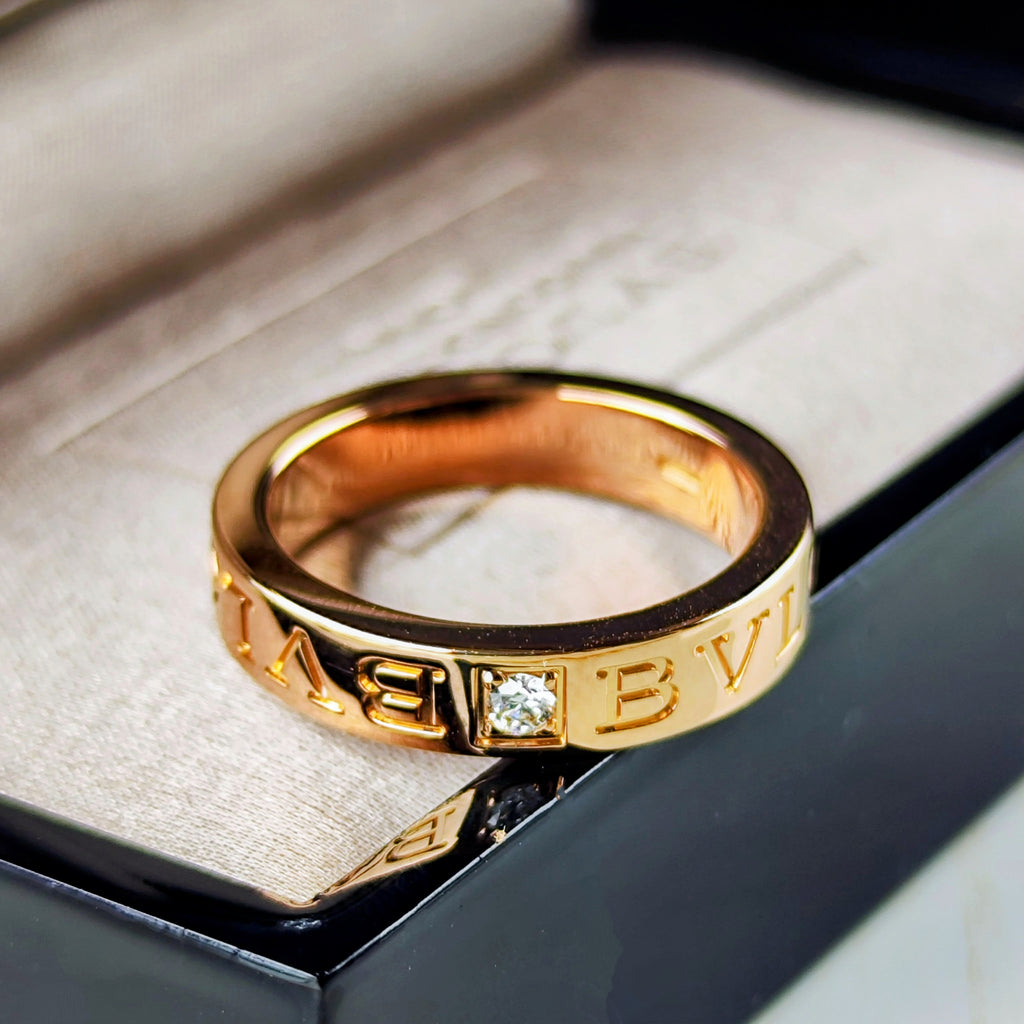 BVLGARI ブルガリ B-ZERO1 ビーゼロワン エッセンシャルリング ダイヤ 18金PG