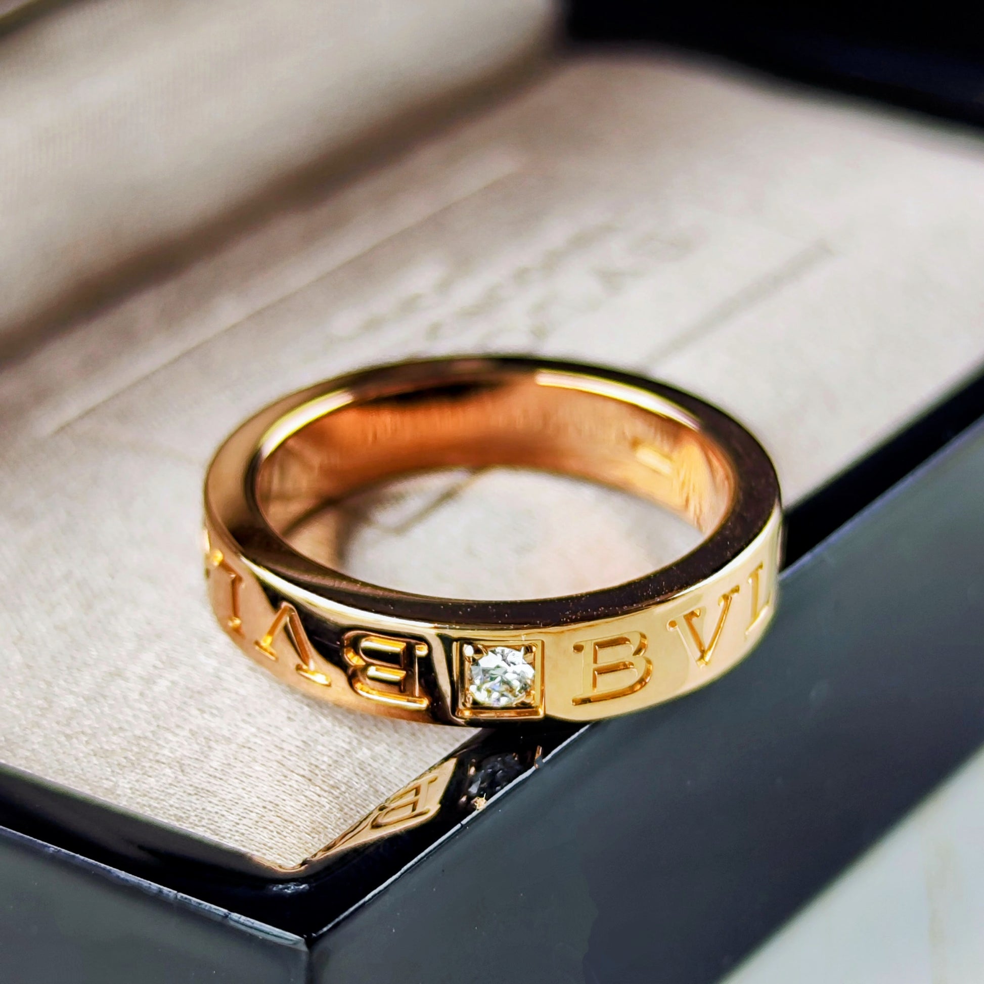 BVLGARI ブルガリ B-ZERO1 ビーゼロワン エッセンシャルリング ダイヤ 18金PG
