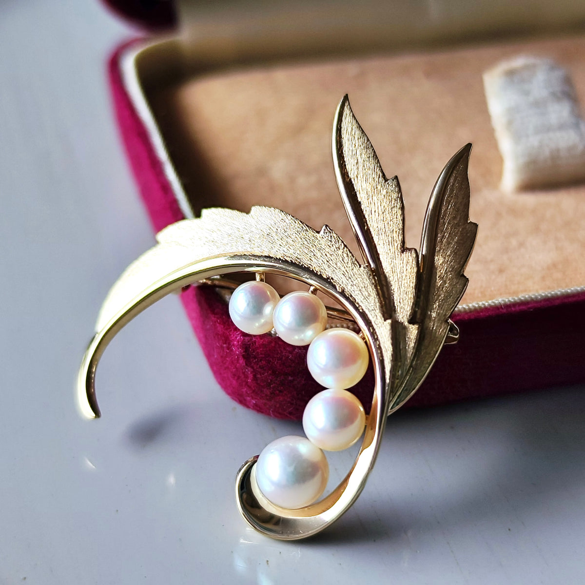 【オールドミキモト 】MIKIMOTO ミキモト あこや真珠 14金 ブローチ ④