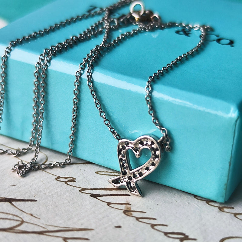 TIFFANY &Co ティファニー ラビングハート ダイヤモンド プラチナ ネックレス