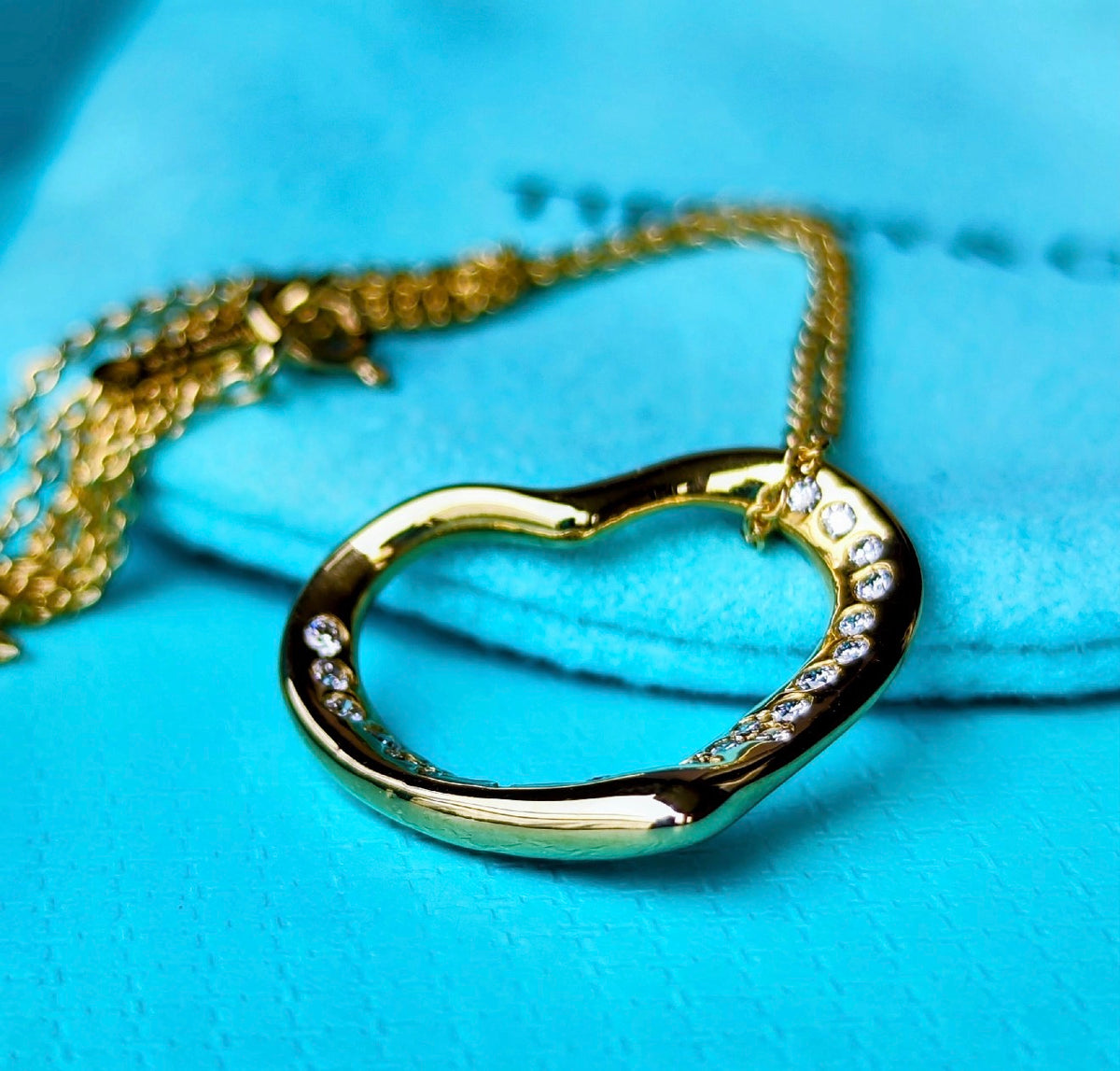 TIFFANY &Co ティファニー オープンハート ダイヤモンド 18金YG ネックレス