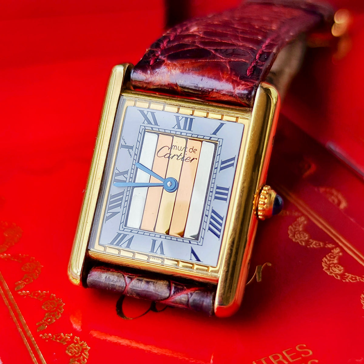 Cartier カルティエ マストタンク LMトリニティミラー文字盤 クォーツ腕時計