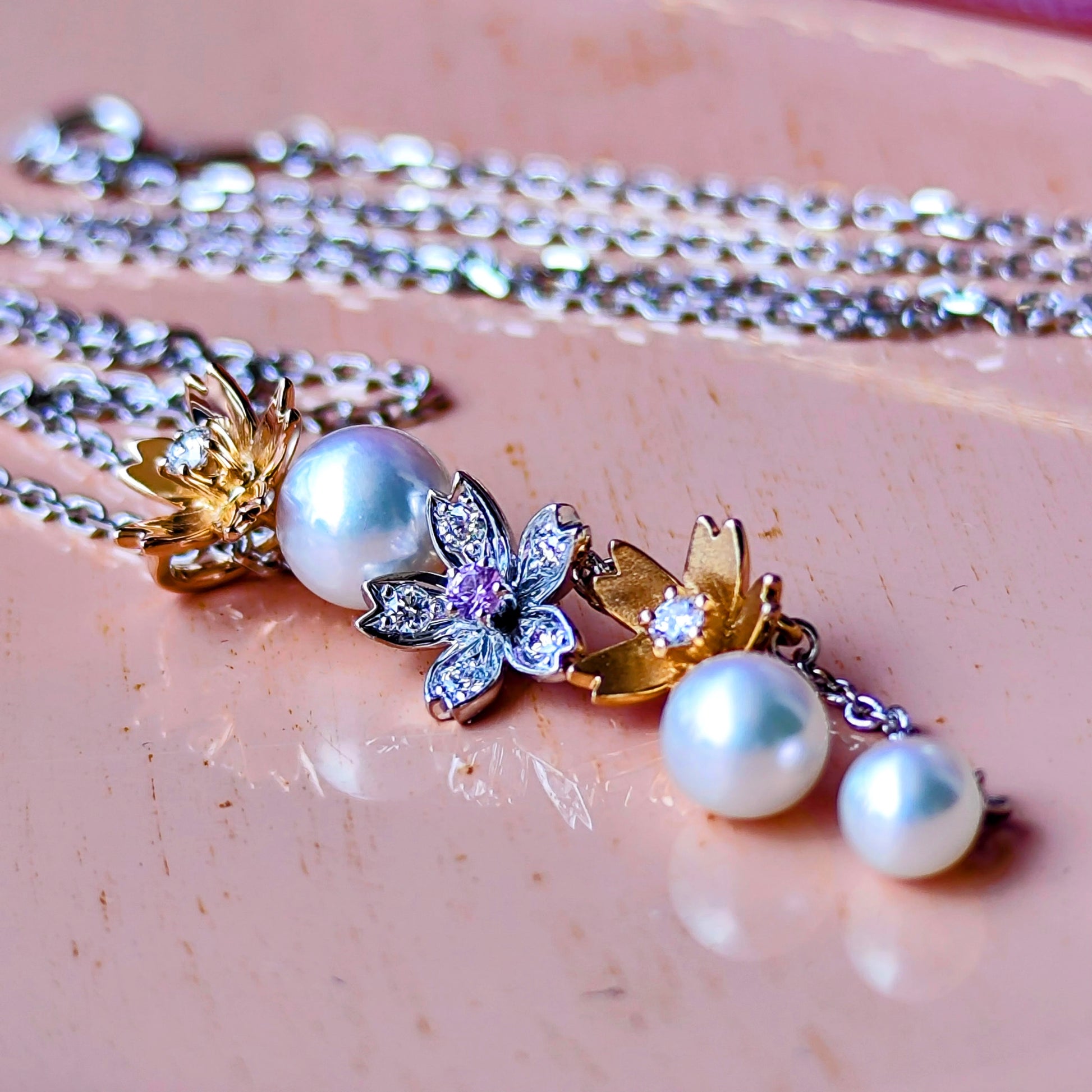 MIKIMOTO ミキモト ダイヤモンド リバーシブル ネックレス