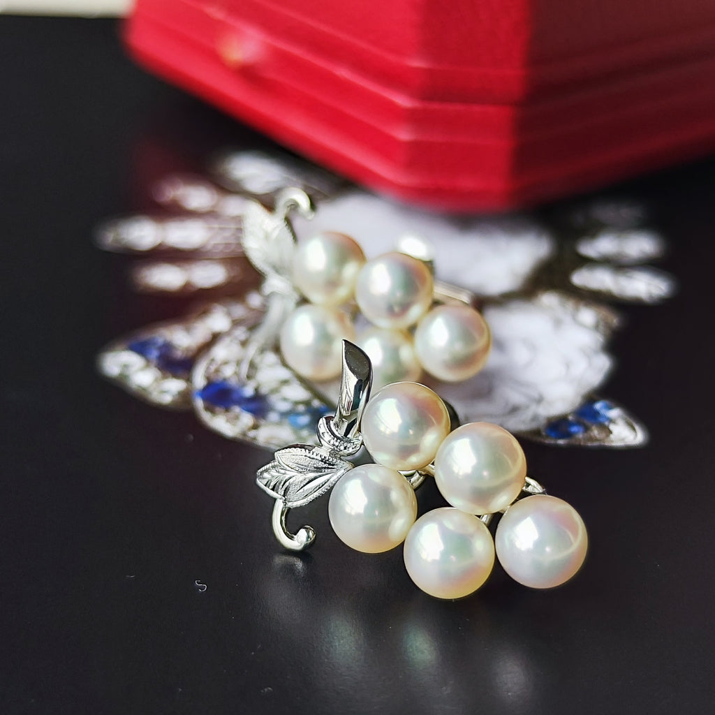 [Vintage MIKIMOTO] MIKIMOTO Akoya Pearl 14K White Gold Earrings