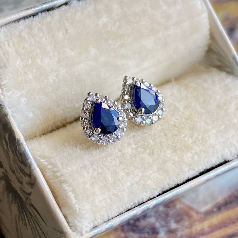 【ピアス】天然サファイア 天然ダイヤモンド 新品