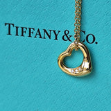 TIFFANY &Co ティファニー オープンハート ダイヤモンド ネックレス 18金YG