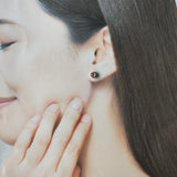 天然ロードクロサイト 天然ダイヤモンド 18金ピアス