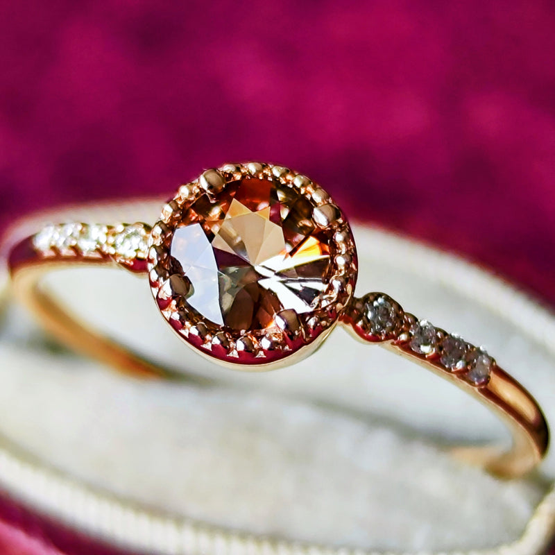 天然アンダリュサイト 天然ダイヤモンド リング