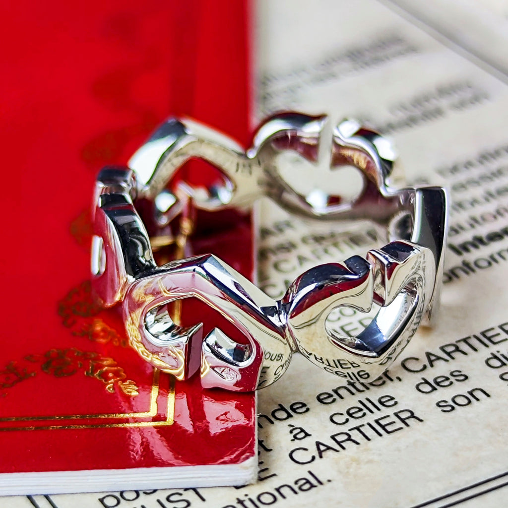【廃盤 Cartier カルティエ】Cハートリング K18WG 49