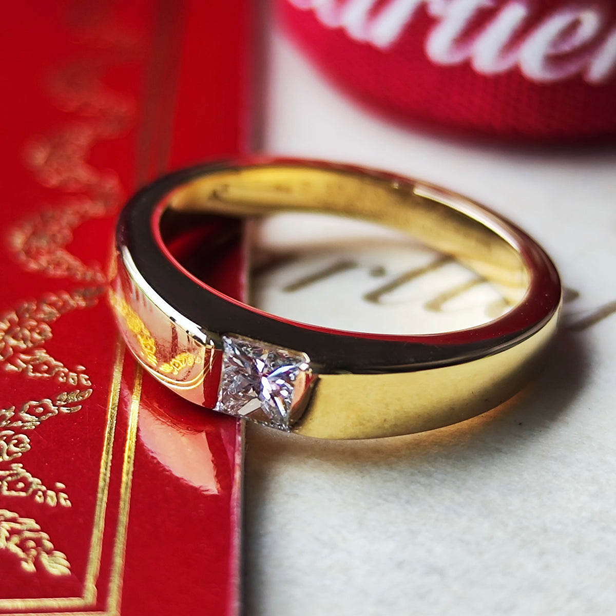 Cartier カルティエ タンクリング ダイヤモンド 18金YG 51