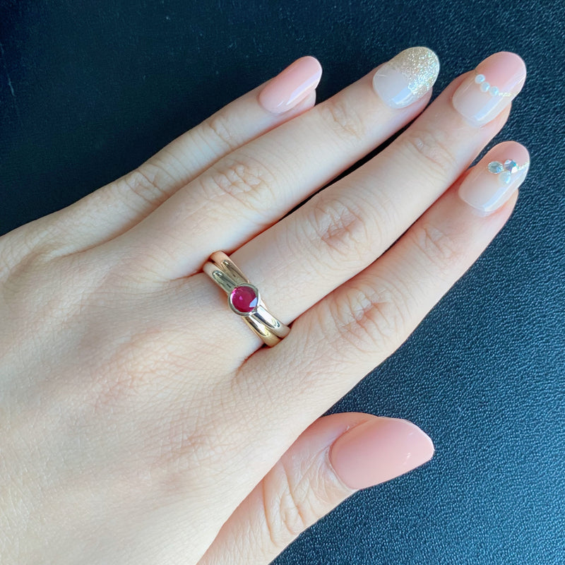 【Vintage Cartier 】カルティエ トリニティリング ルビー 18金