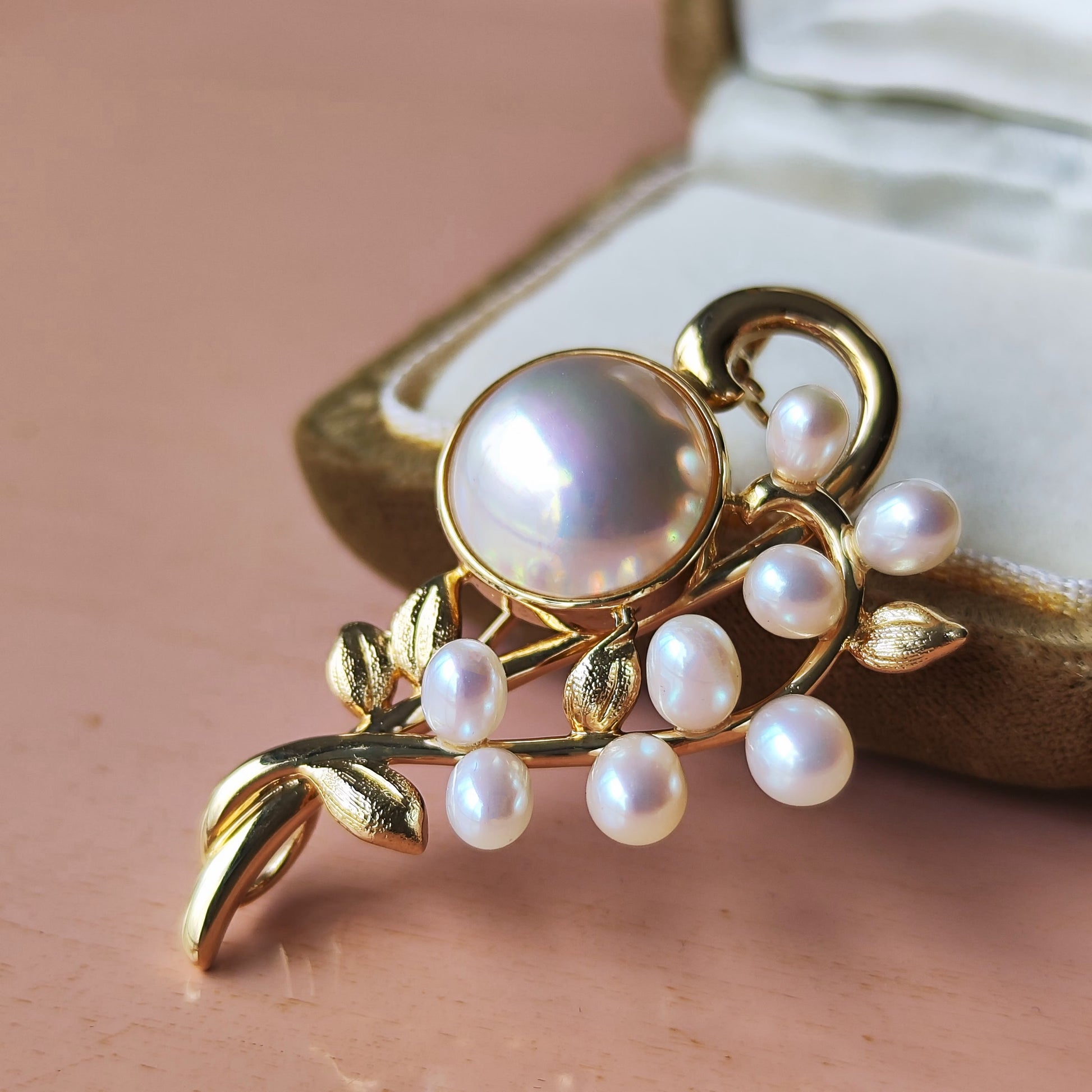 TASAKI 田崎真珠 マベパール 淡水真珠 ブローチ 兼 ペンダントトップ