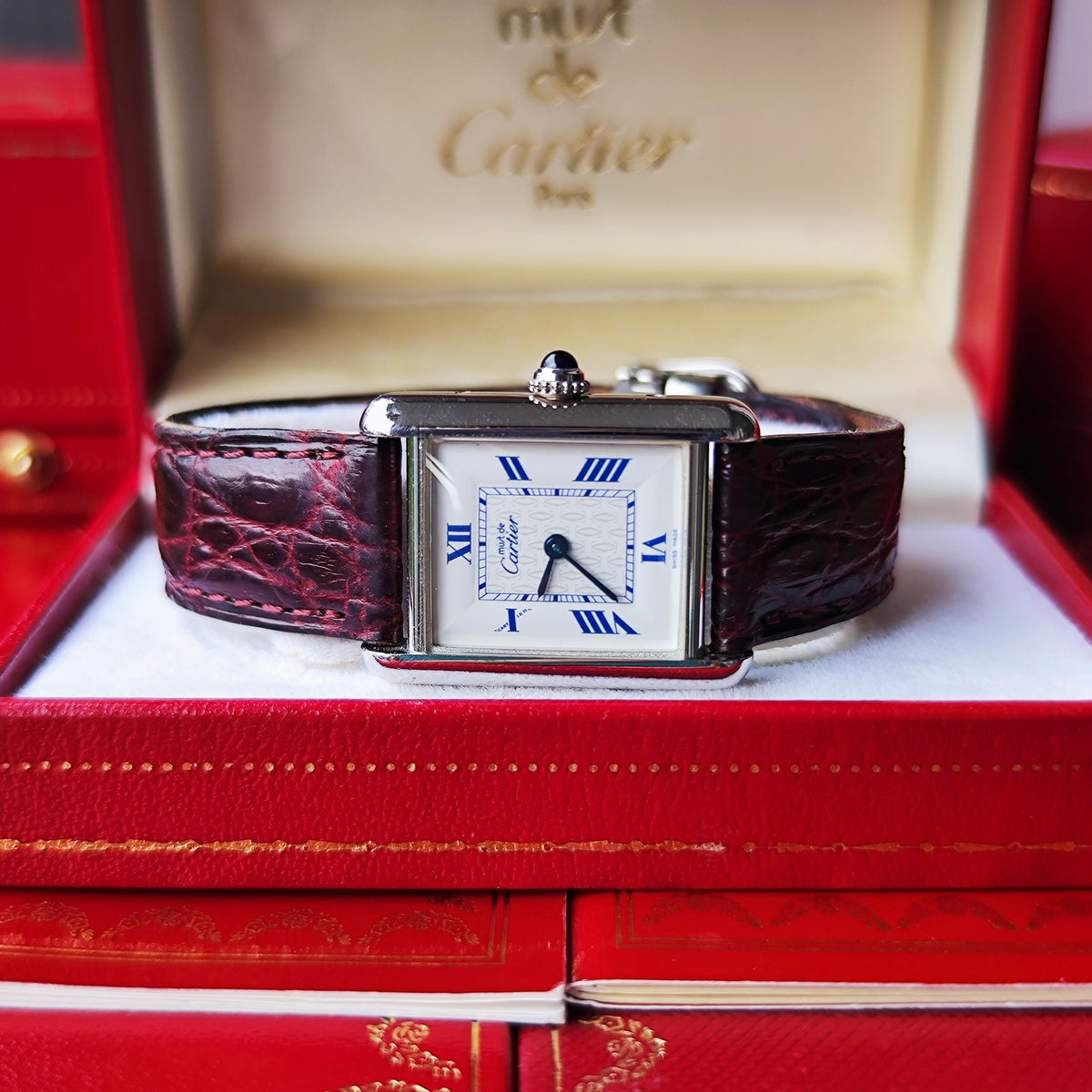 Cartier カルティエ マストタンク シルバー 飛びローマン クォーツ腕時計