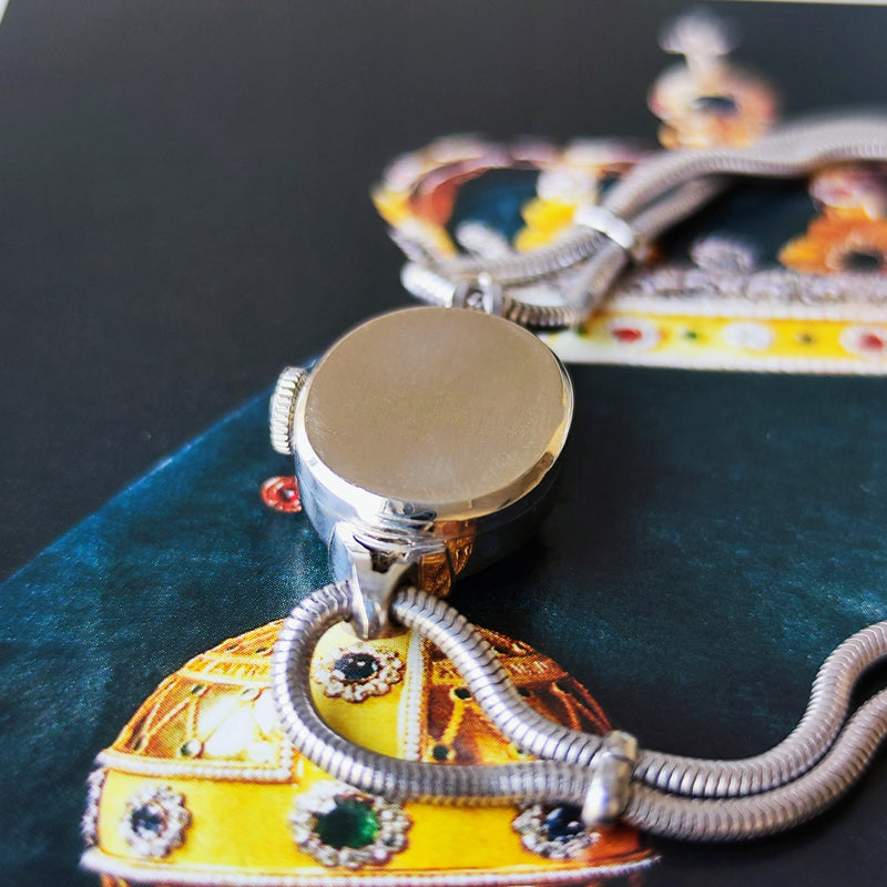 【OH済み 14金無垢時計】OMEGA オメガ 黒文字盤 ダイヤモンドベゼル カクテルウォッチ