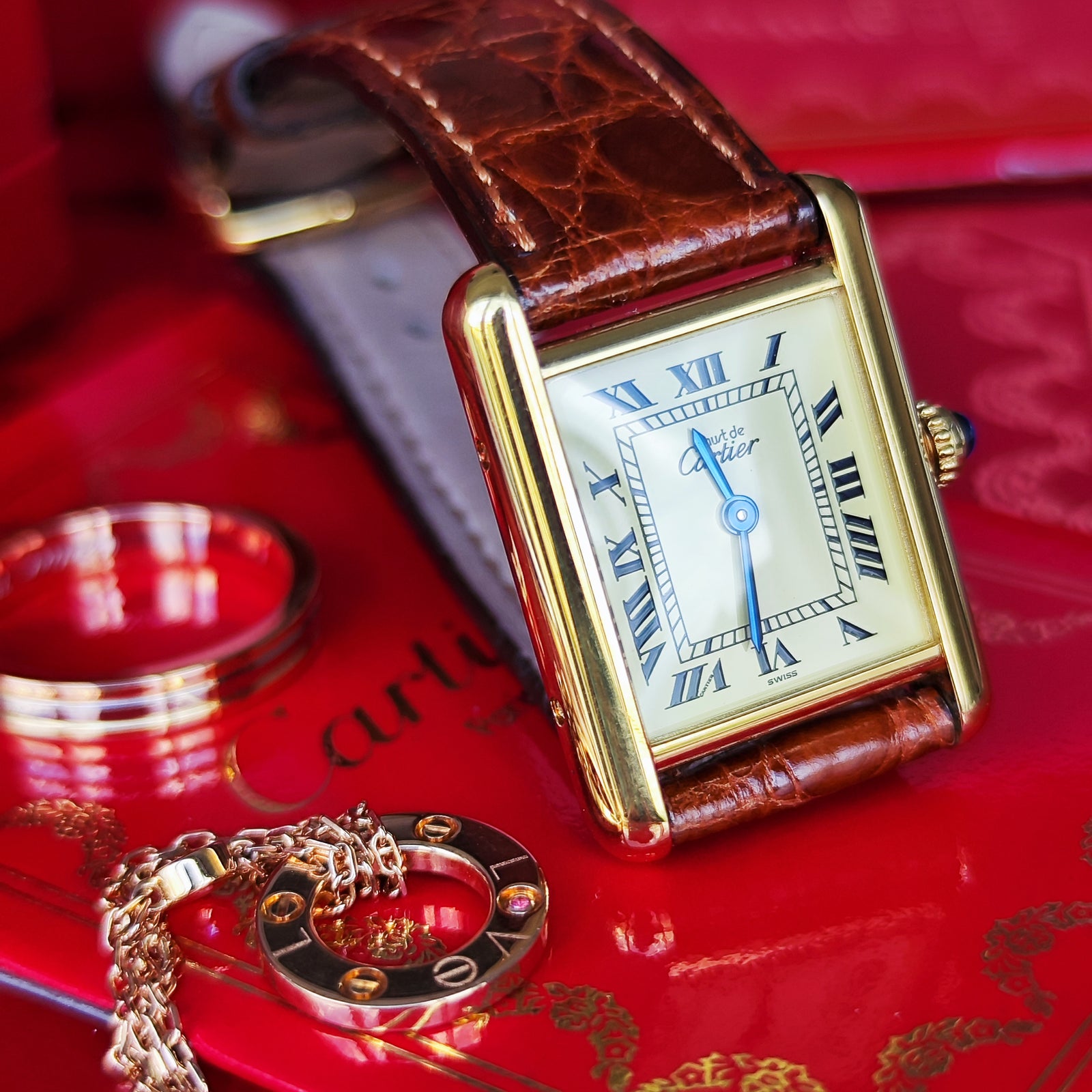 Cartier カルティエ マストタンク クォーツ 純正ベルト 純正尾錠